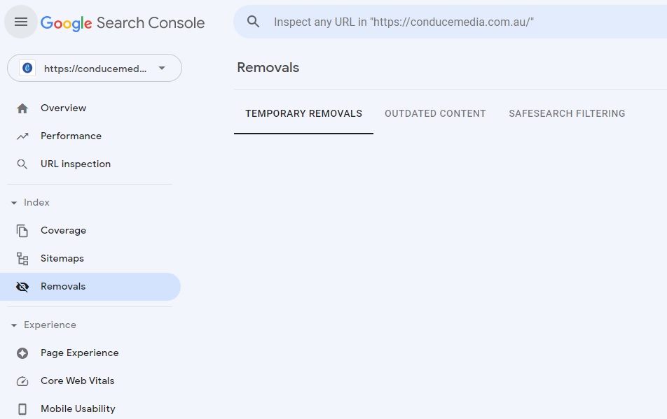 Removal of page from Google Using Search Console